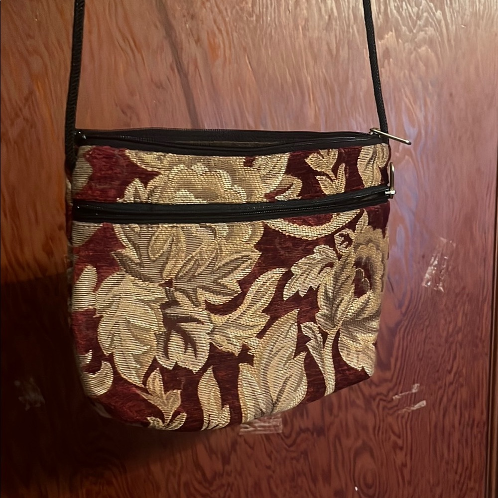 Floral Tapestry Crossbody Bag
